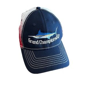 Grand Championship Blue Marlin Red White and Blue Snap Back Cap Hat